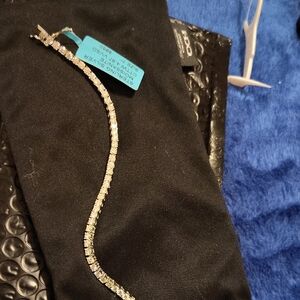 925 Sterling Silver Moissinite Tennis Bracelet - Silver